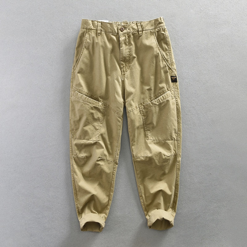 Stylish Men's Oversize Cargo Pants Simple Solid Color Design