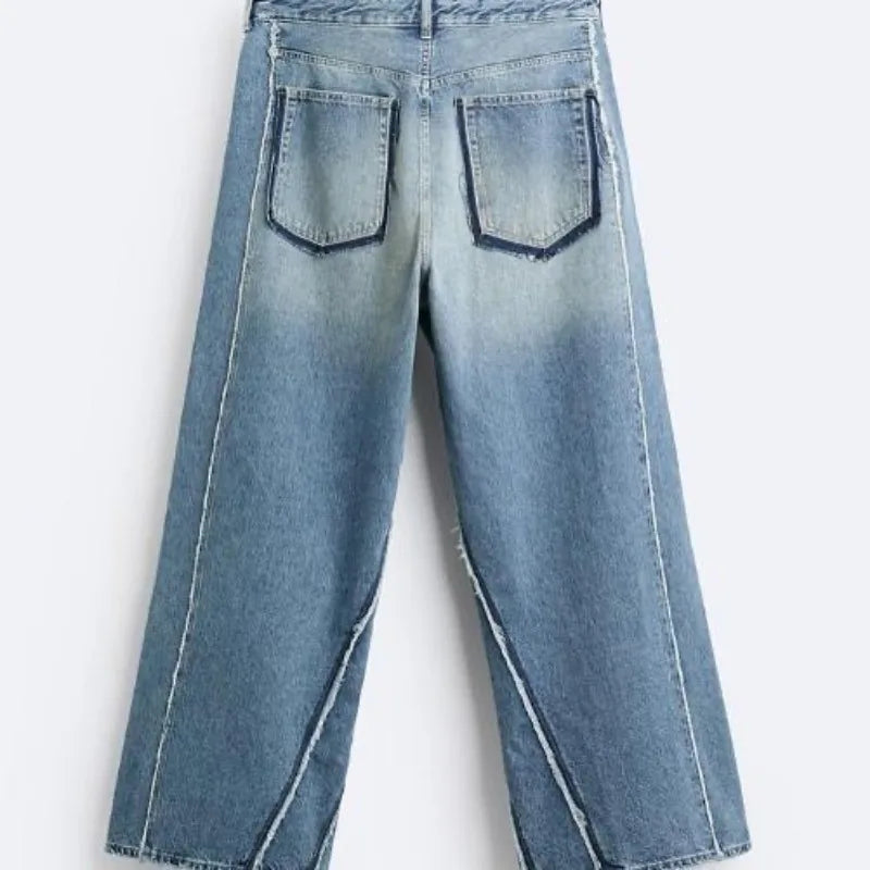 Y2K vintage light blue personality rough