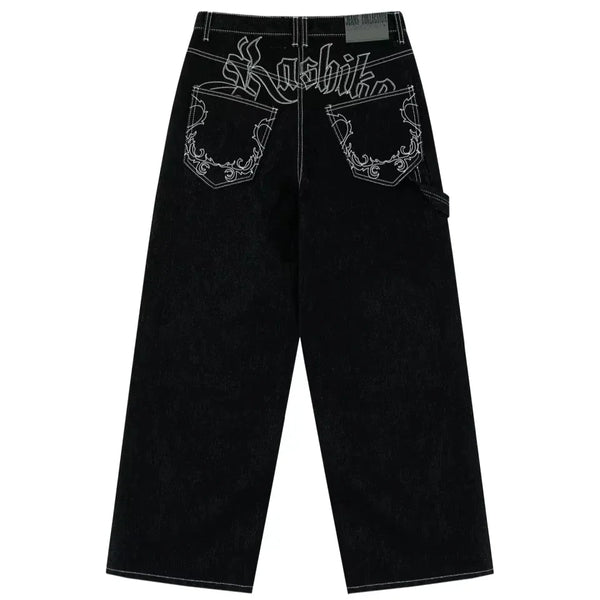 Y2K Baggy Jeans Unisex Embroidered Hip Hop Wide Leg Streetwear