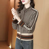 Plaid Patchwork Jacket Women Loose Fit Zipper Coat Spring Fall