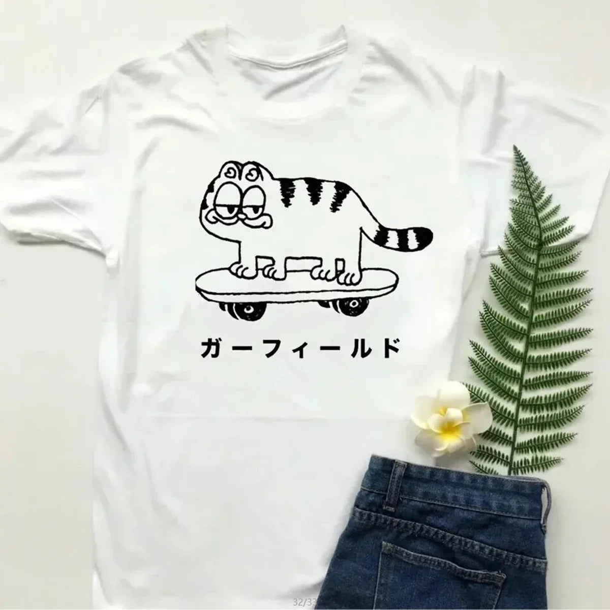Funny Cat Print Harajuku T-Shirt Women Loose Cotton Summer