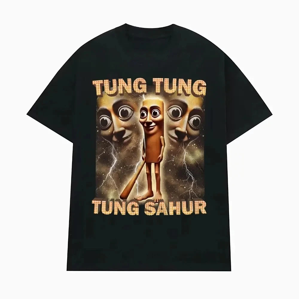 Humor Style Tshirt Women Tung Tung Sahur Funny Expression Summer Top