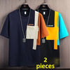 Mens Oversized T Shirt Cooling Fabric Colorblock Summer Breathable
