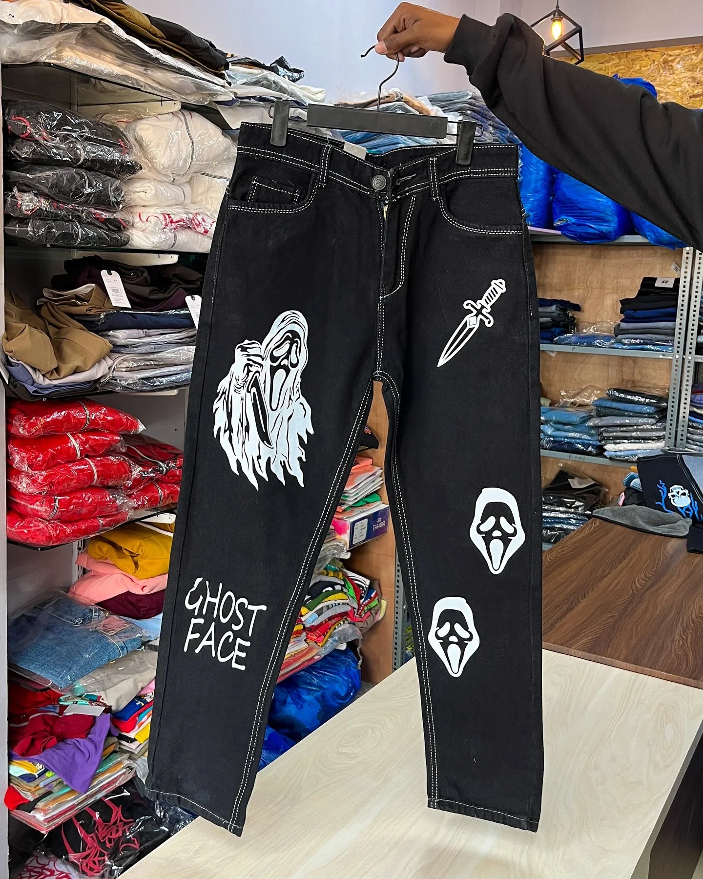 Ghost Face Hip Hop Men Jeans