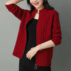 Womens Zip Up Cardigan Mock Neck Chunky Knit Sweater Coat