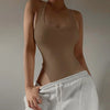 Women’s Sexy Knit Bodysuit Halter Sleeveless Clubwear Summer Top