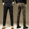 Mens Cotton Dress Pants Straight Fit Business Work Trousers Casual