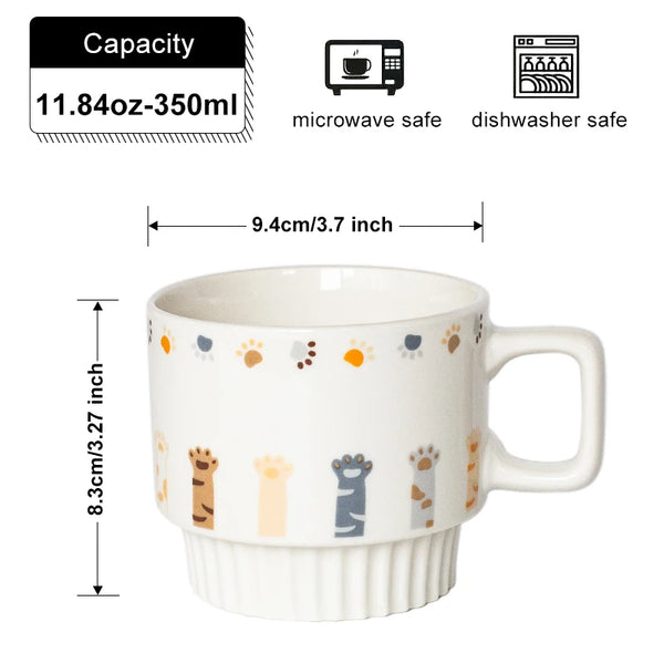 Ceramic coffee cup chocolate milk cup tea cup mug cute cat design