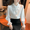 Chic White Chiffon Blouse Womens Long Sleeve Dressy Casual Top 2026