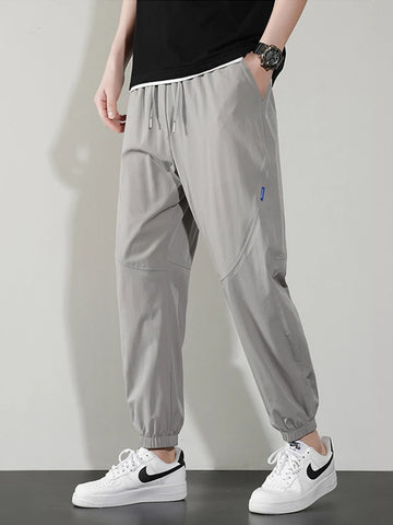 2024 Joggers Ice Silk Sweatpants Sportswear Breathable Cool Drawstring Casual Track