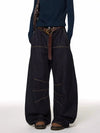 Women Y2K Black Baggy Jeans Straight Leg Cotton Casual Pants
