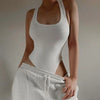 Women’s Sexy Knit Bodysuit Halter Sleeveless Clubwear Summer Top