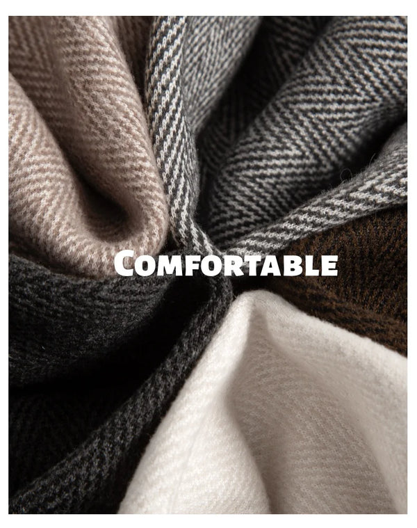 Fleece Lined Wide Leg Pants Women Split Hem Winter Trousers