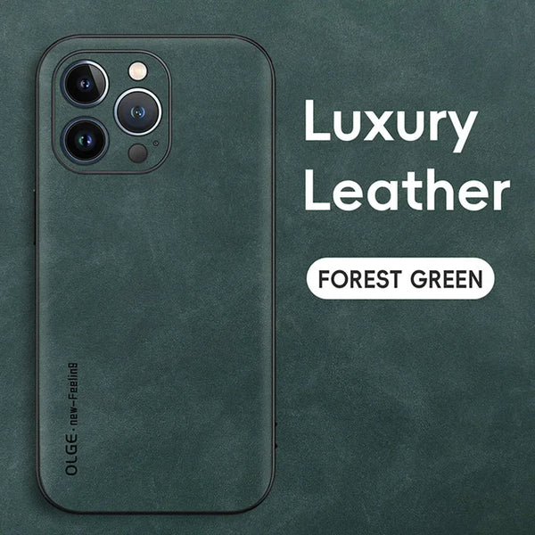 Luxury Leather iPhone Case Silicone Soft Shockproof Protection Cover