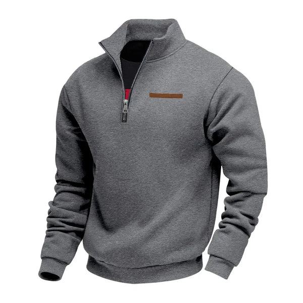 Men's Half Zip Fleece Sweatshirt - Stand Collar Pullover