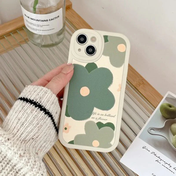 Soft Luxtury Flowers 3D Leather Phone Case For iPhone