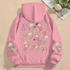Women’s Y2K Wildflower Print Hoodie Boho Loose Sweatshirt with Long Sleeves