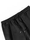 Mens Black Gothic Joggers Text Print Drawstring Sweatpants Streetwear