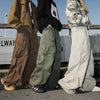 Mens Big Pocket Cargo Pants Wide Leg Baggy Workwear Hip Hop Style