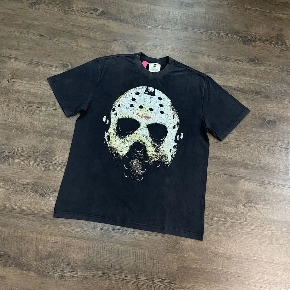 Yao Fashion Vintage Movie Poster Graphic Print Loose Cotton Tee Men