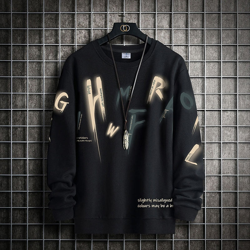 Hoodies Print Sweatshirt Mann Langarm Hip Hop Pullover