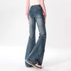Womens Y2K Flare Jeans High Waist Wide Leg Retro Punk