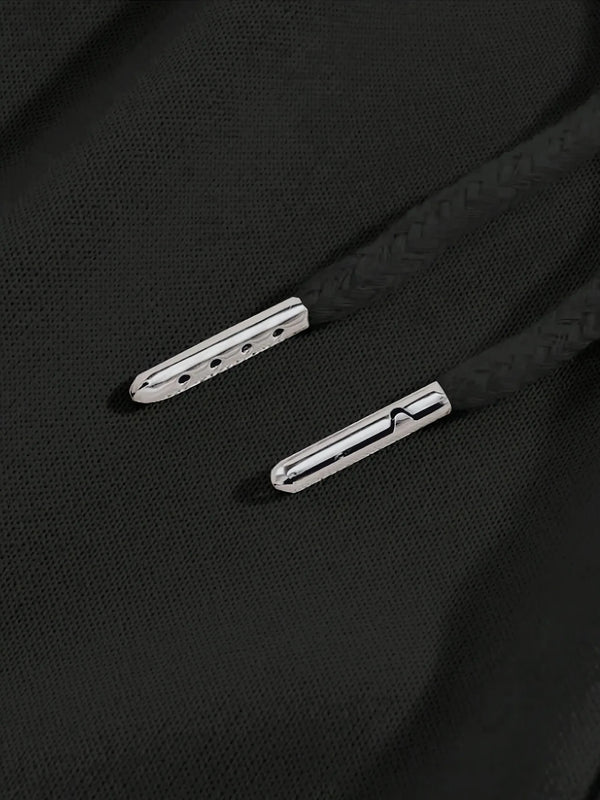 Mens Black Gothic Joggers Text Print Drawstring Sweatpants Streetwear