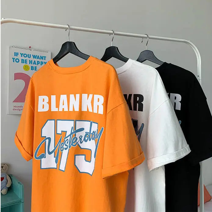 Vintage American Street Style Retro Letter Print Tee