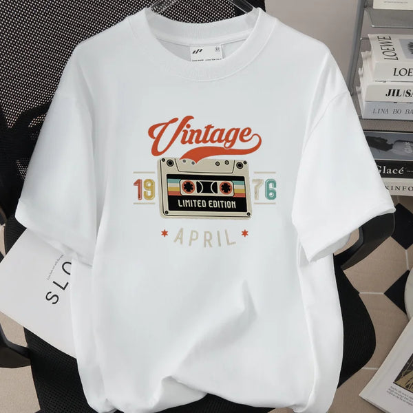 1976 50th Birthday Shirt Men Vintage Year Graphic Tee Gift