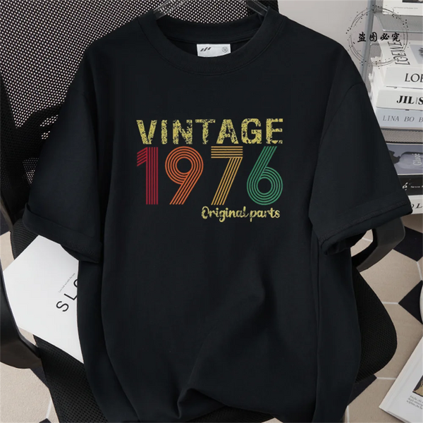1976 50th Birthday Shirt Men Vintage Year Graphic Tee Gift