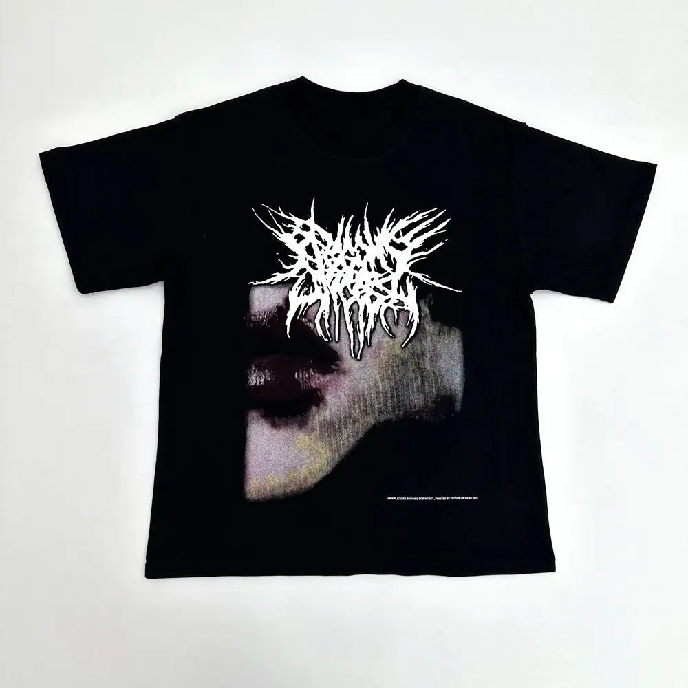 Men's Retro Hot Girl Print T-Shirt Cotton Hip Hop Streetwear