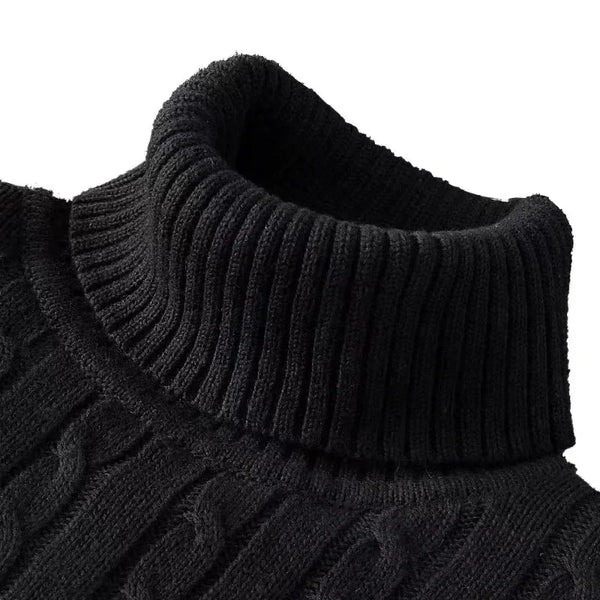 Mens Ribbed Turtleneck Sweater Slim Fit Knit Pullover Lightweight