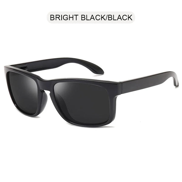 Classic Black Polarized Sunglasses Square Sports