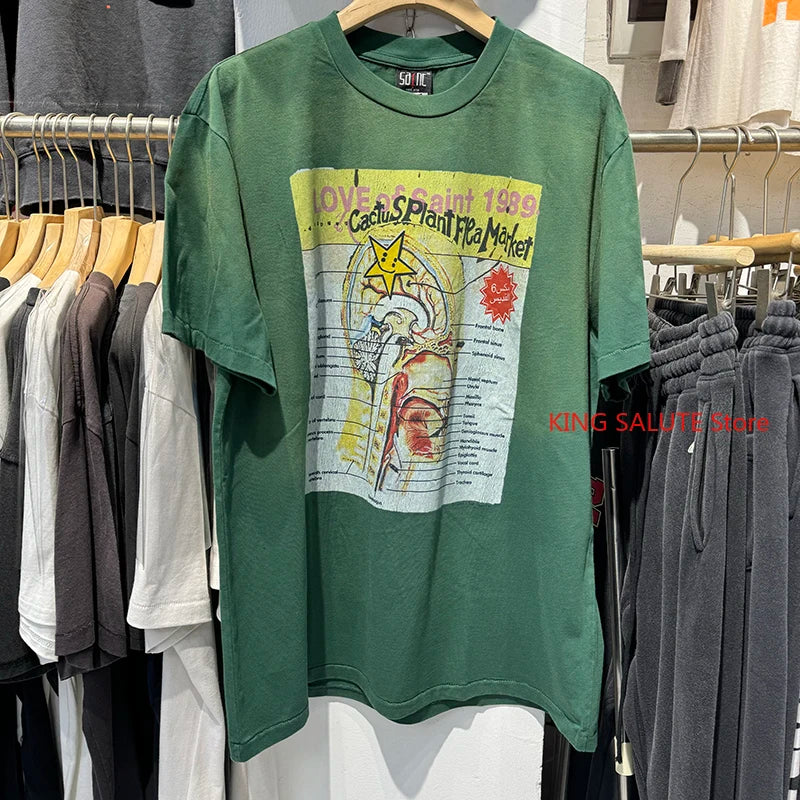 Saint X Cpfm Washed Oversized T-Shirt Men Retro Cotton
