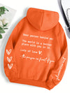 Dear Person Behind Me Hoodie Women Fleece Graphic Print Casual Top