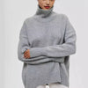 Womens Fleece Turtleneck Sweater Thick Warm Knit Pullover Slim Fit