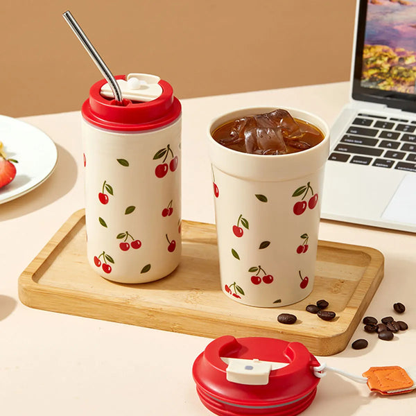 Leakproof Travel Coffee Cup With Lanyard Strap Commuter Tumbler