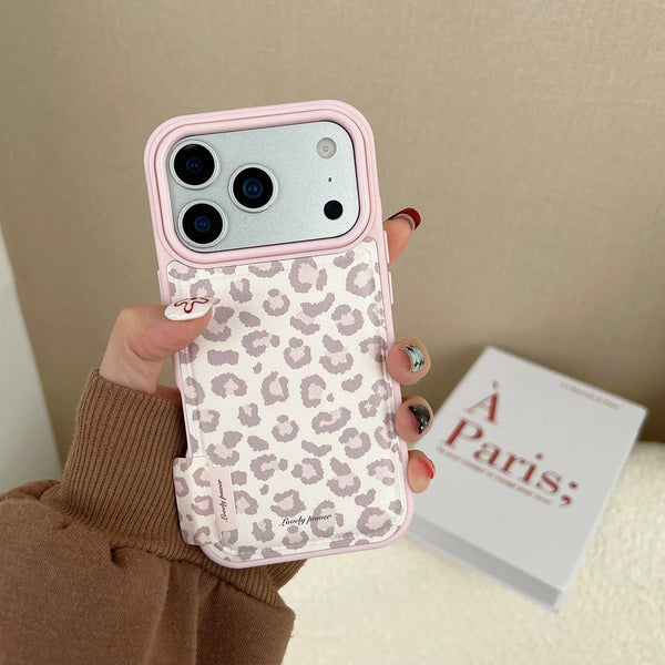 Fashion Sweet Pink Leopard Print Leather Shockproof Protective