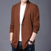 Mens Slim Fit Knit Cardigan Japanese Streetwear Wool Sweater 2025