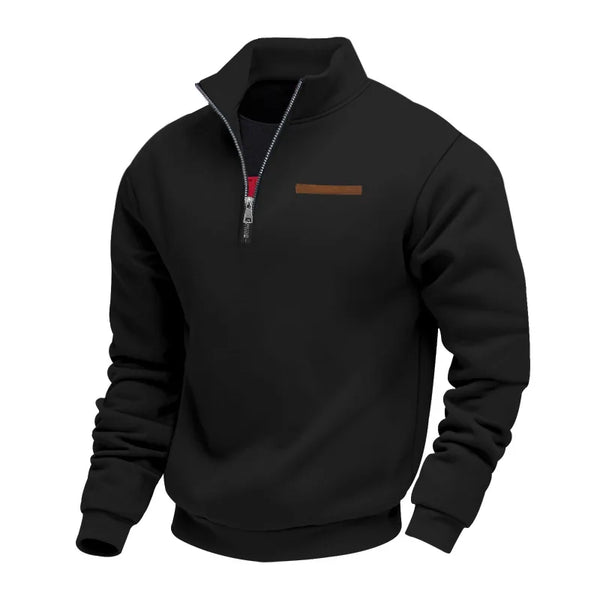 Men's Half Zip Fleece Sweatshirt - Stand Collar Pullover