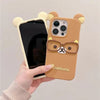 Glasses Bear iPhone Case Cute Silicone 12 13 14 15 16 Pro Max