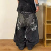 Y2K Gothic Print Wide Leg Jeans – Unisex Hip Hop Streetwear
