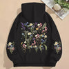 Women’s Y2K Wildflower Print Hoodie Boho Loose Sweatshirt with Long Sleeves