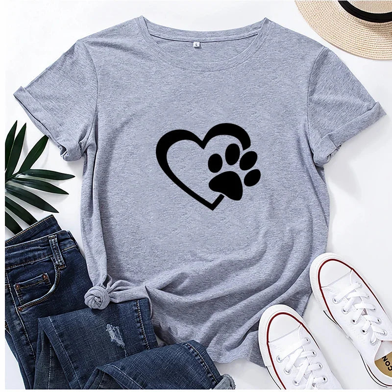 Women's Cotton T-Shirt Summer Casual O-Neck Versatile Tee