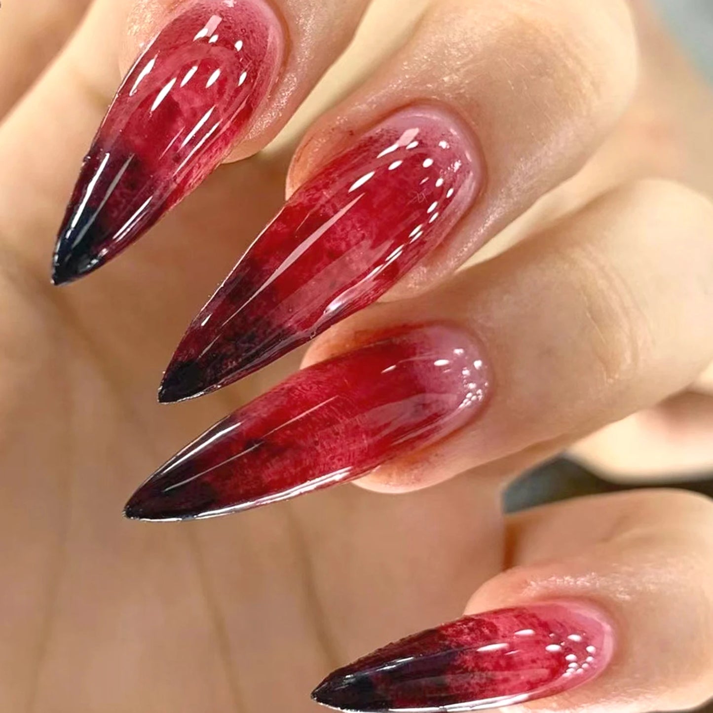 Vampire Red Nails Art