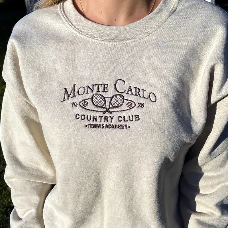 Monte Carlo Country Club Vintage Embroidered Fleece Sweatshirt