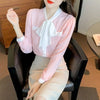 Korean Pullover Top Women Long Sleeve Loose Elegant Casual Blouse