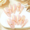 10pcs Gold Metallic 3D Press-On Almond Fake Nails