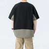 Mens Color Block Splice Tee Oversized Short Sleeve Summer Streetwear