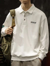 Polo Shirt Men's Sweatshirt Long Sleeved Casual Collar Top